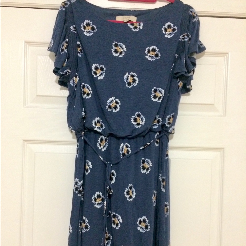 LOFT Flutter Sleeve Jersey Dress, size L